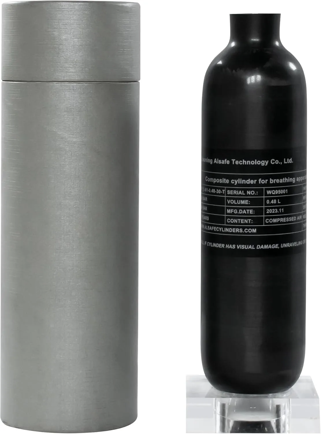 TUXING New Model 4500Psi Carbon Fiber Air Tank,0.48L/480CC/29Cu in Pcp Air Tank,HPA Composite Cylinder for PCP Airgun Charging System Paintball Fill Station