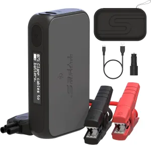 Type S Dynamic D10  1000A Car Jump Starter – UL Certified 12V Battery Booster for 6L Gas & 3L Diesel Portable Power Bank Qi Charging, Flashlight, Easy to Use, Must-Have for New Drivers & Families