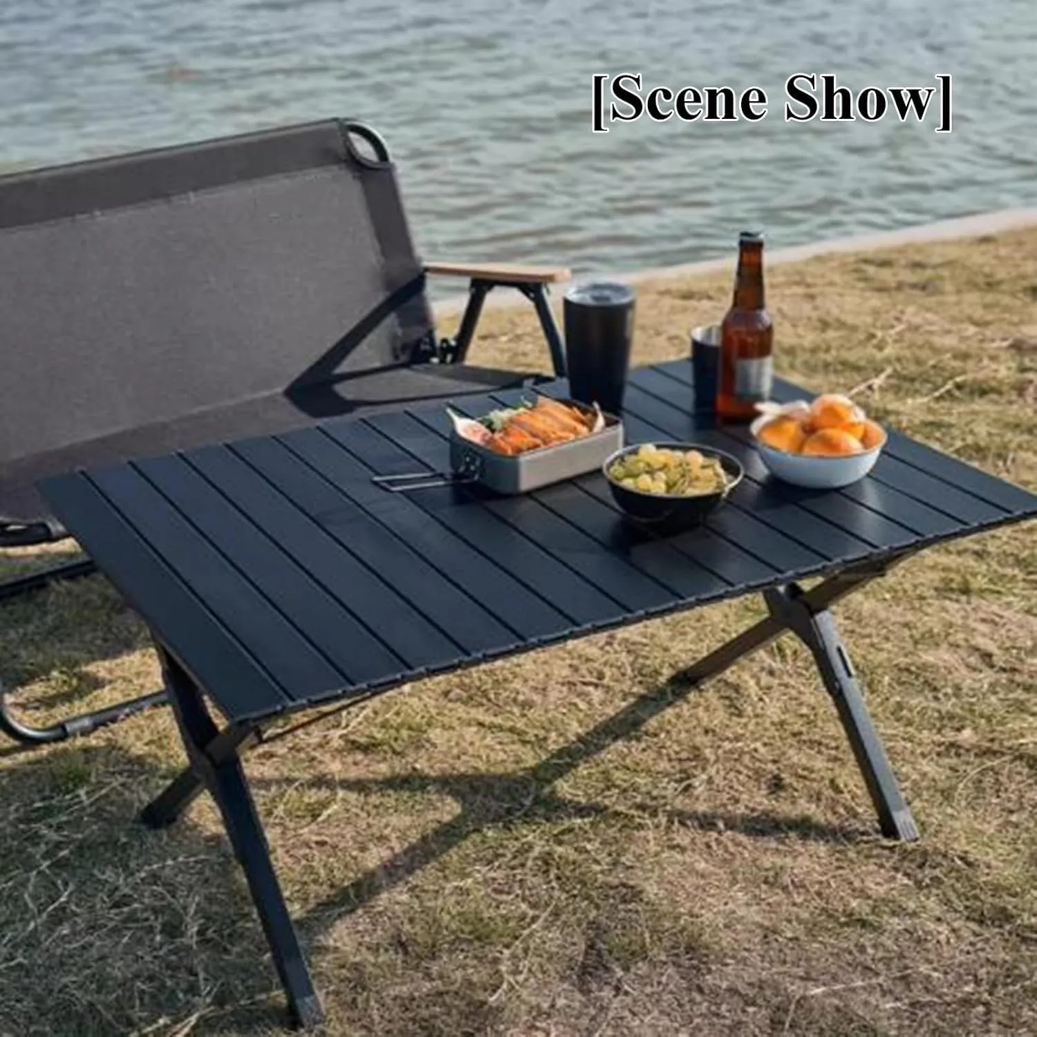 Ultra-Light Camping Table Folding Camping Picnic Table Compact Frame Camping Table Roll Up Table Top with Carry Bag for Camp