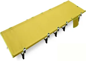 Ultralight Folding Camping Cot for Adults, Portable Sleeping Bed with Carry Bag,Compact for Outdoor Travel,Hiking,Mountaineering,Lightweight Backpacking,Easy Set-Up (Yellow)