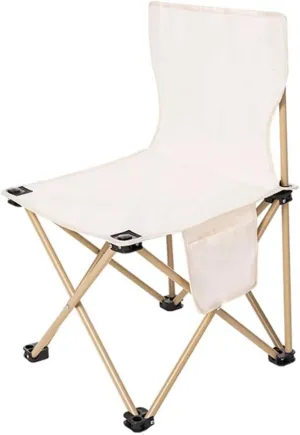 Ultralight Portable Camping Chair Heavy Duty Outdoor Folding Lawn Chair White, for Adults Support 300 LBS, for Fishing, Hiking, Picnic, Backpacking, Beach