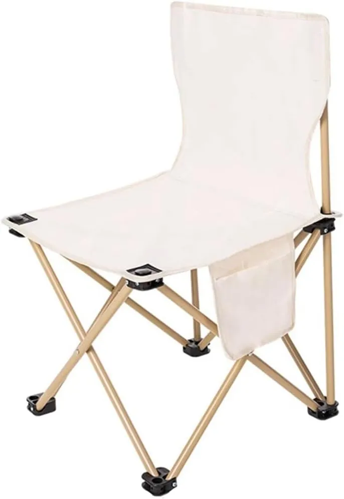 Ultralight Portable Camping Chair Heavy Duty Outdoor Folding Lawn Chair White, for Adults Support 300 LBS, for Fishing, Hiking, Picnic, Backpacking, Beach