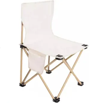 Ultralight Portable Folding White Camping Chair Heavy Duty Lawn Chair with Carry Bag, for Outdoor Fishing, Hiking, Picnic, Backpacking, Beach