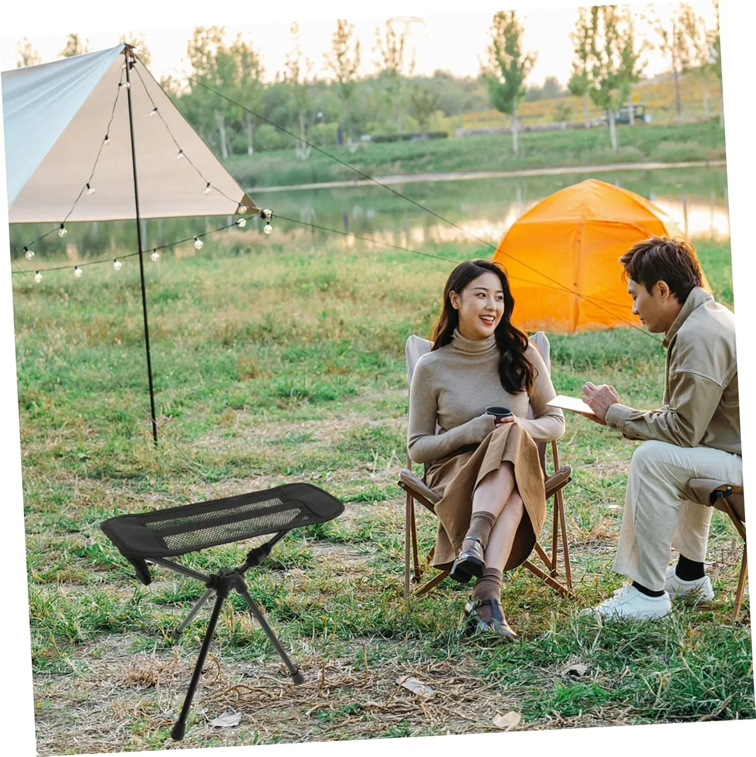 UPKOCH Foldable Camping Stool Portable Outdoor Chair for Barbecue Fishing Travel Lightweight Durable Design with Quick Setup for and Versatile Use