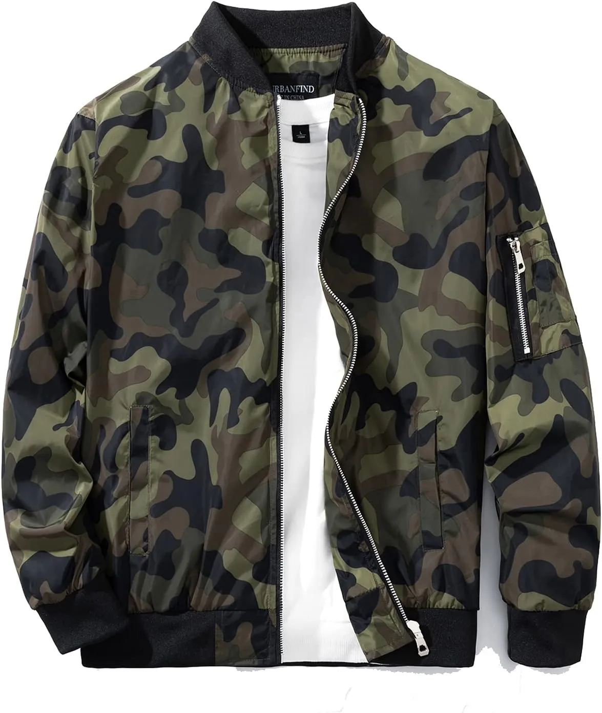 URBANFIND Men's Slim Fit Lightweight Sportswear Jacket Casual Bomber Jacket