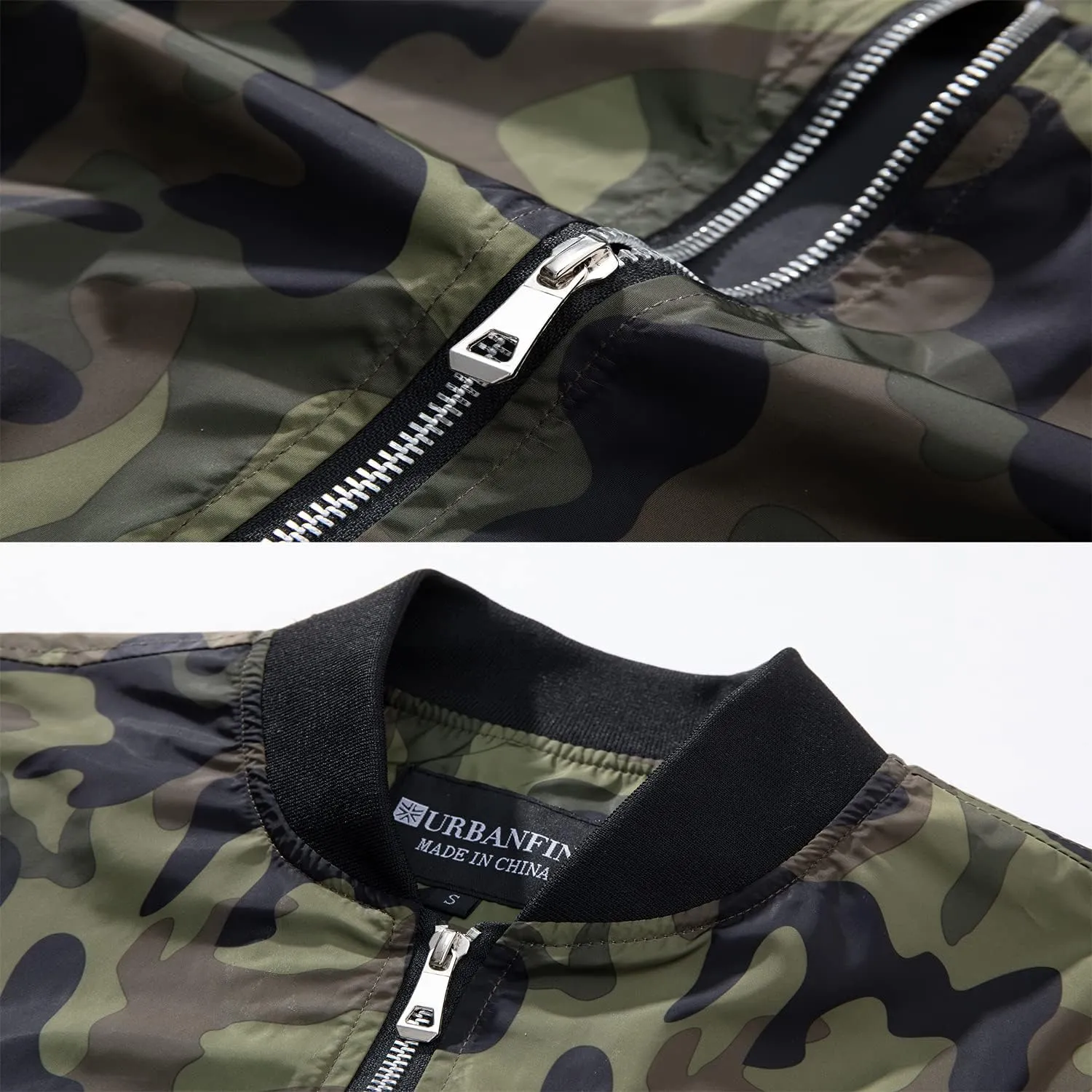 URBANFIND Men's Slim Fit Lightweight Sportswear Jacket Casual Bomber Jacket