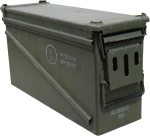 USGI PA-120 40MM Ammo Can Organizer (OD Green) - Watertight Seal Metal Storage Box w/Hinged Lid & Secure Latch – Ideal Ammo Can Surplus for Gear, First Aid, & Survival Supplies