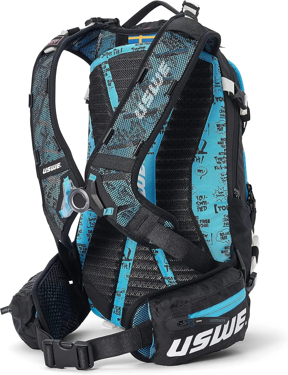 USWE Flow 16L - Backpack with Back Protector, for Bike, Mountainbike, MTB and E-MTB, Blue