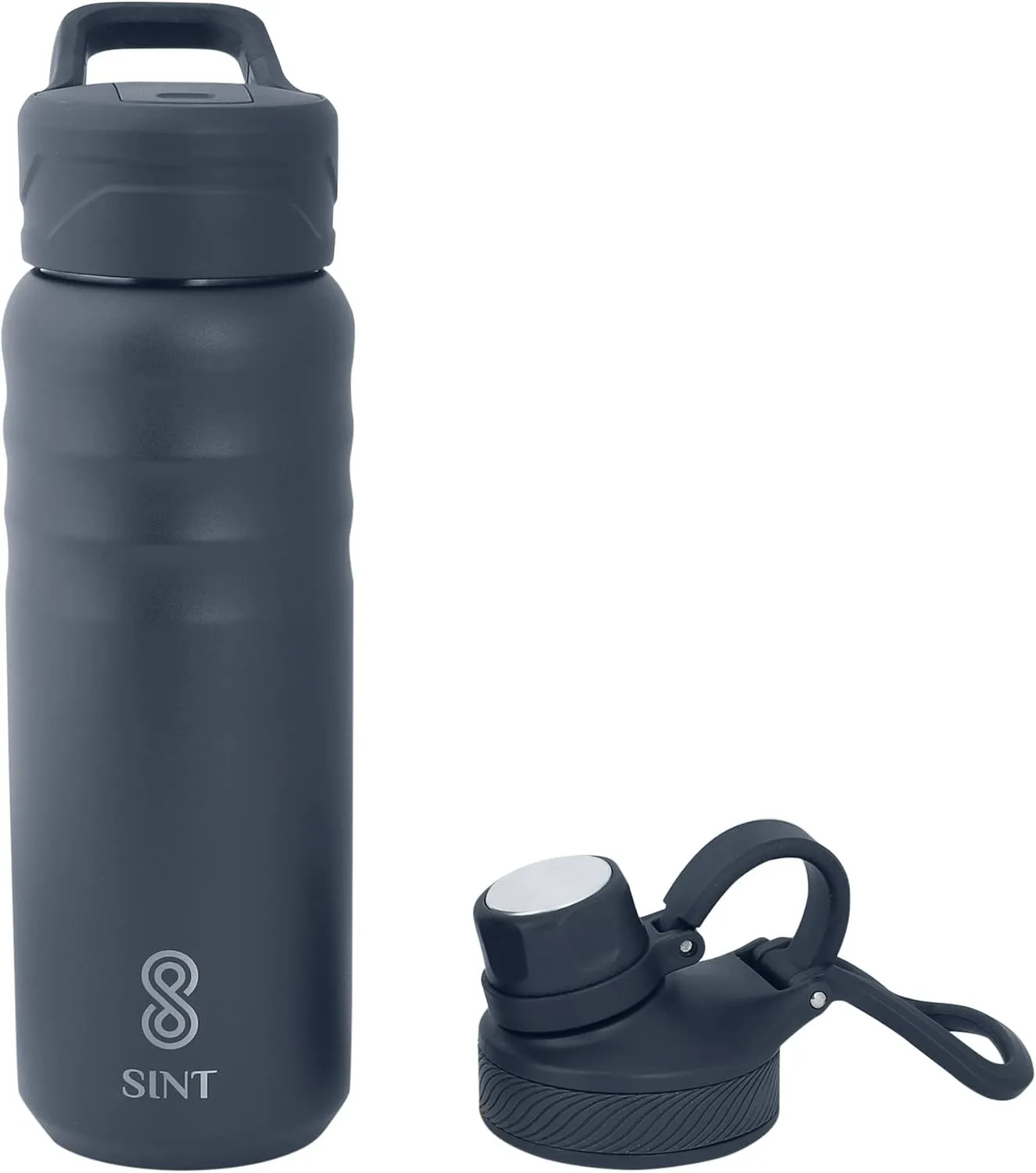 Vacuum Insulated Water Bottle 24 Oz, Leak Proof - Stainless Steel Water Bottle with Straw, Chug and Spout Lid, Double Walled & Dishwasher Safe, Pack of 1 (Dark Blue)