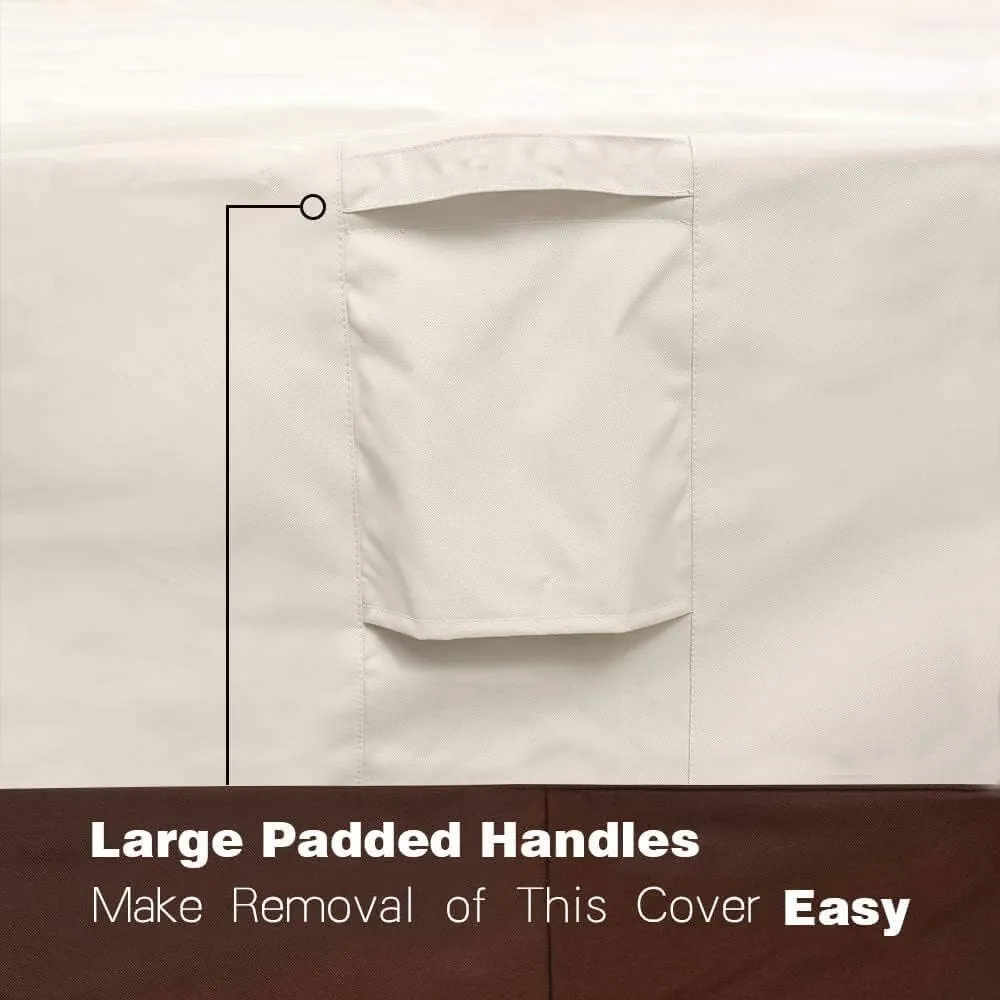 Vailge Waterproof Patio Furniture Set Cover with Padded Handles, Patio/Outdoor Table Cover, Patio/Outdoor Dining Square Table Chairs Cover(Medium,Beige & Brown)