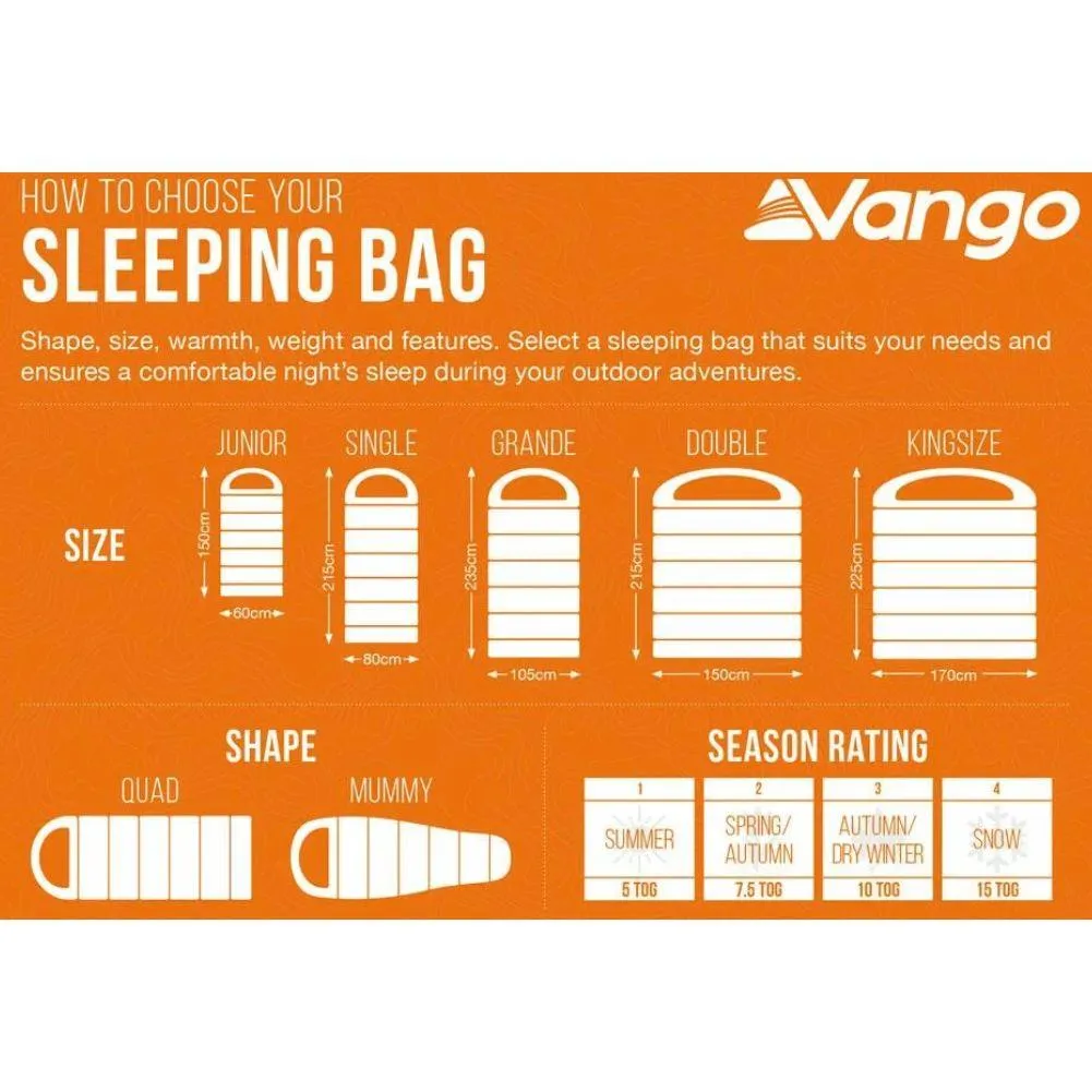 Vango Mantis Planet 50 Travel Sleeping Bag (Grey Flannel)