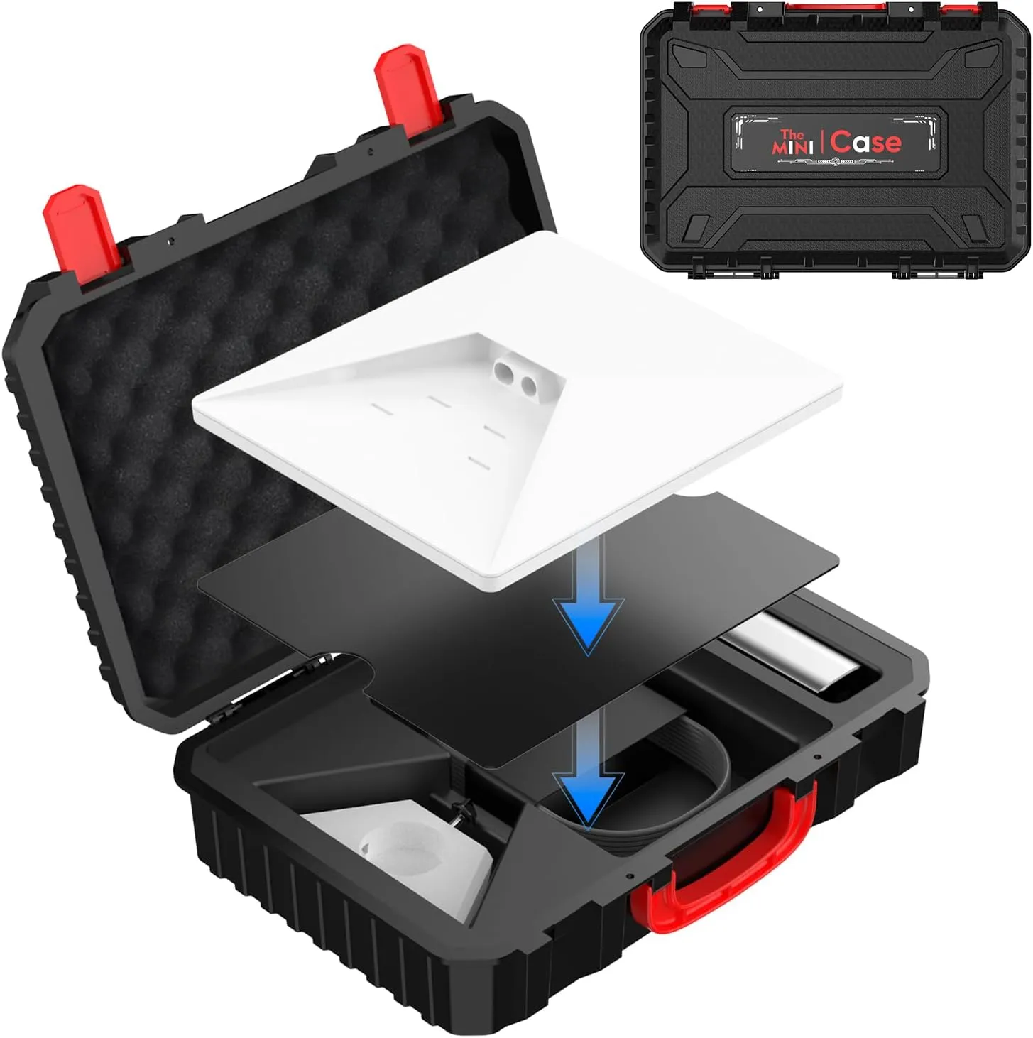 VeoeV Starlink Mini Case, Hard Waterproof Travel Case with Molded Foam for Mini Starlink Accessories, Ideal for Travel and Camping