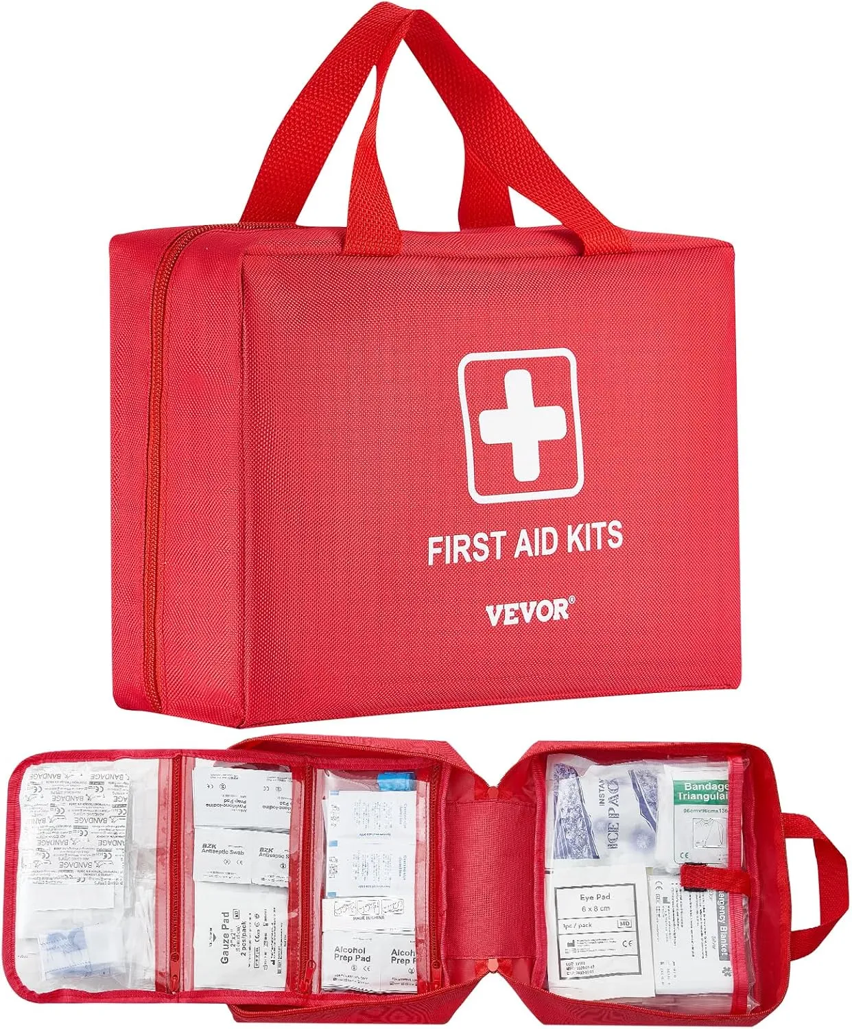 VEVOR First Aid Kit, 420 Pieces, 600D Nylon Large Survival First Aid Bag, Emergency Medical Supplies, for Home, Car, Office, Travel, Camping, Truck, Hiking, Sports, Vehicle and Outdoor Emergencies