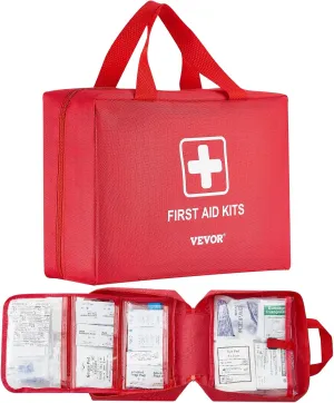 VEVOR First Aid Kit, 420 Pieces, 600D Nylon Large Survival First Aid Bag, Emergency Medical Supplies, for Home, Car, Office, Travel, Camping, Truck, Hiking, Sports, Vehicle and Outdoor Emergencies