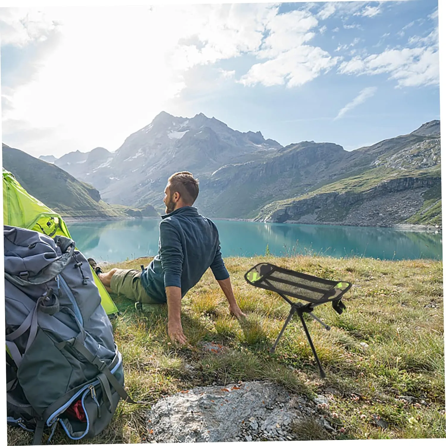 VICASKY Foldable Outdoor Chair Portable Camping Stool for Fishing Travel Sports Events Lightweight Easy to Carry Quick- for Gardens Picnics