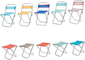 VICASKY Outdoor Folding Stool Lightweight Portable Camping Chair for Fishing and Travel Random Color Collapsible Design for Hiking Beach and Outdoor Activities