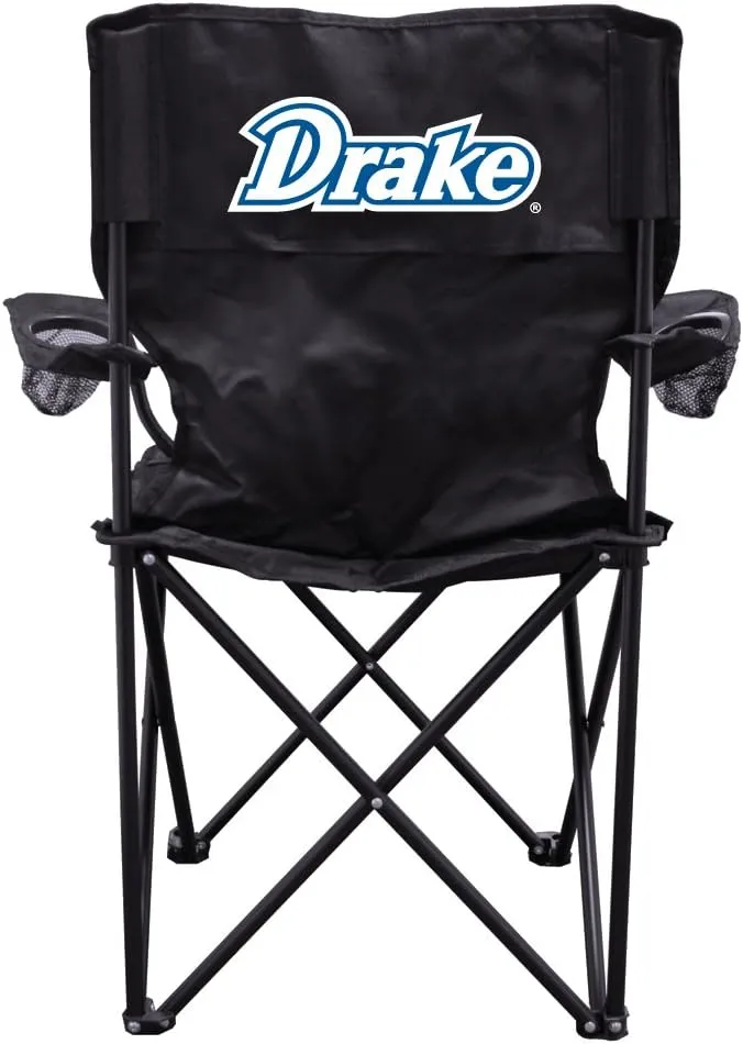 VictoryStore Outdoor Camping Chair - Drake University Drake Black Folding Camping Chair with Carry B