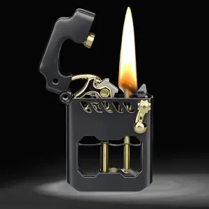Vintage Trench Lighter, Incockol Metal Rocker Lighters, Kerosene Lighter, Windproof Copper Lighters with Transparent Oil Tank for Men Dad Husband (Fuel Not Included)