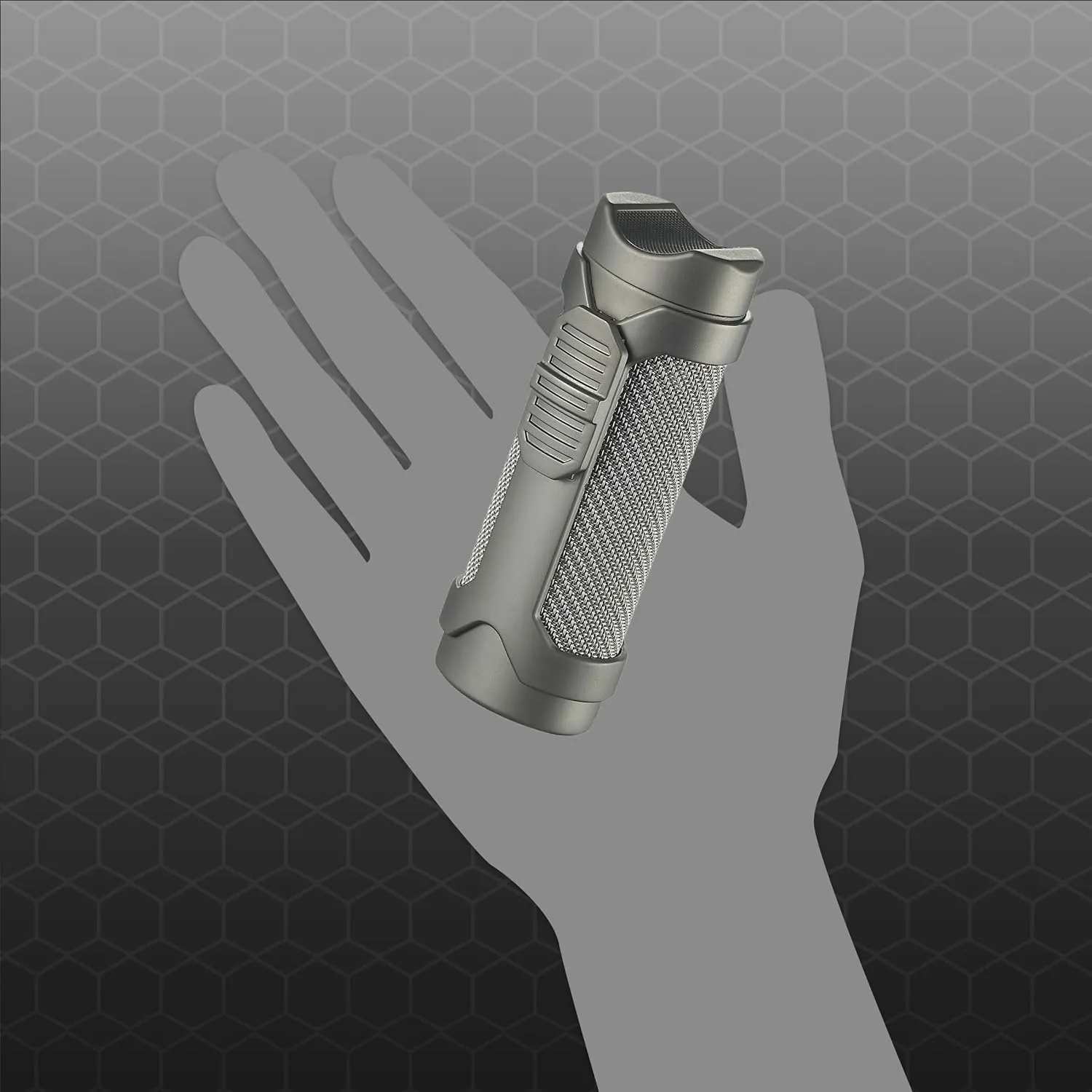 Visol Marlin Butane Triple Flame Windproof Lighter, Refillable, Built-in Punch & Holder, Stainless Steel, Gunmetal