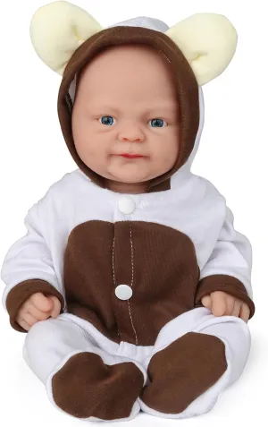 Vollence 18 inch Full Silicone Reborn Baby Doll Lifelike Babies Realistic Newborn Soft Waterproof Body Stress Relief Toys - Girl