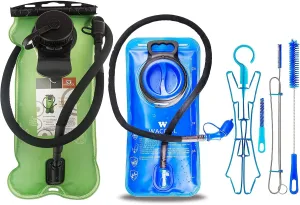 WACOOL 3 Liter and 2 Liter BPA Free Hydration Pack Bladder with Cleaning Kit Leak-Proof Water Reservoir (3L Green)