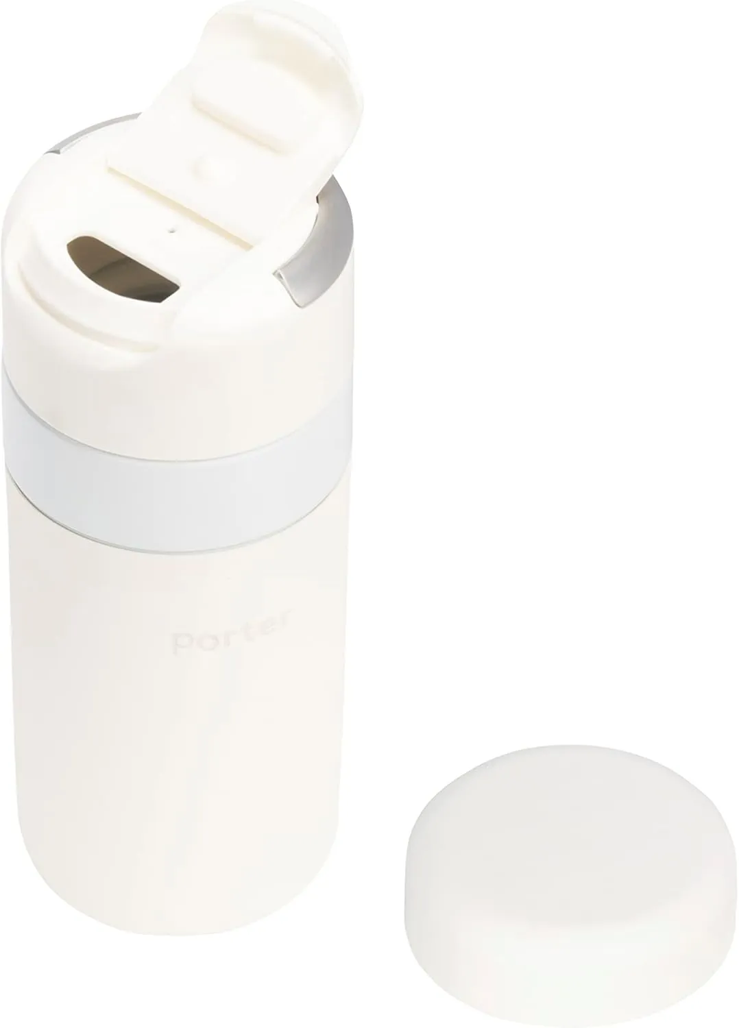 W&P Porter Drink Through Lid for Insulated Water Bottles, Leak-Proof, Carrying Handle, BPA Free, Cream