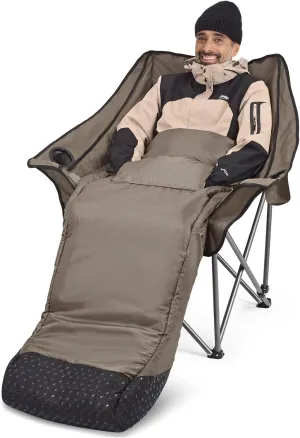 Warm-U-FEET Oversized Fully Padded Camping Chair with Foot Pocket, Insert Hand Warmer for A DIY Heated Chair, Heavy Duty Comfort Sports Chair, for Adults, Winter, Ice Fishing, Hunting, RV, 400 LBS