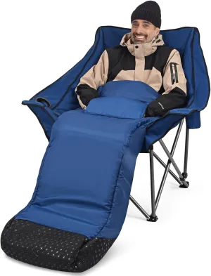 Warm-U-FEET Oversized Fully Padded Camping Chair with Foot Pocket, Insert Hand Warmer for A DIY Heated Chair, Heavy Duty Comfort Sports Chair, for Adults, Winter, Ice Fishing, Hunting, RV, 400 LBS