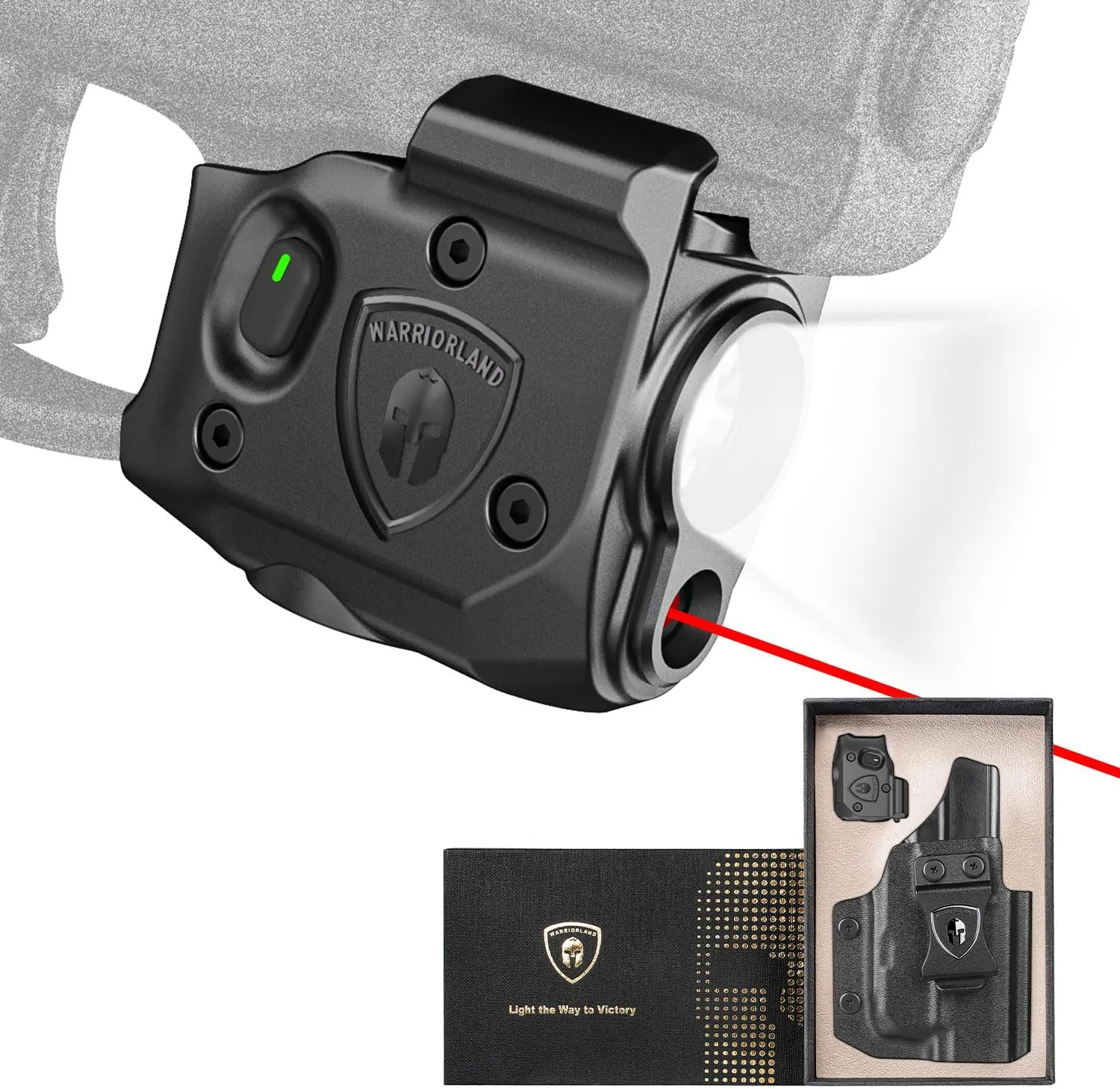 WARRIORLAND Pistol Light Laser & Holster Fit for Taurus G2C/ G3C/ PT111 & PT140 Gen 2, Compact 150-Lumen Trigger Mounted Tactical Weapon Light with Red Laser White LED & IWB Holster, Power Indicator