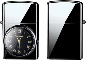 Watch Lighter Electric Lighter Dual Arc Plasma Lighter USB Rechargeable Windproof Lighter Cool Lighter with Clock Unique Gift for Men and Women (Gold), 230220240404