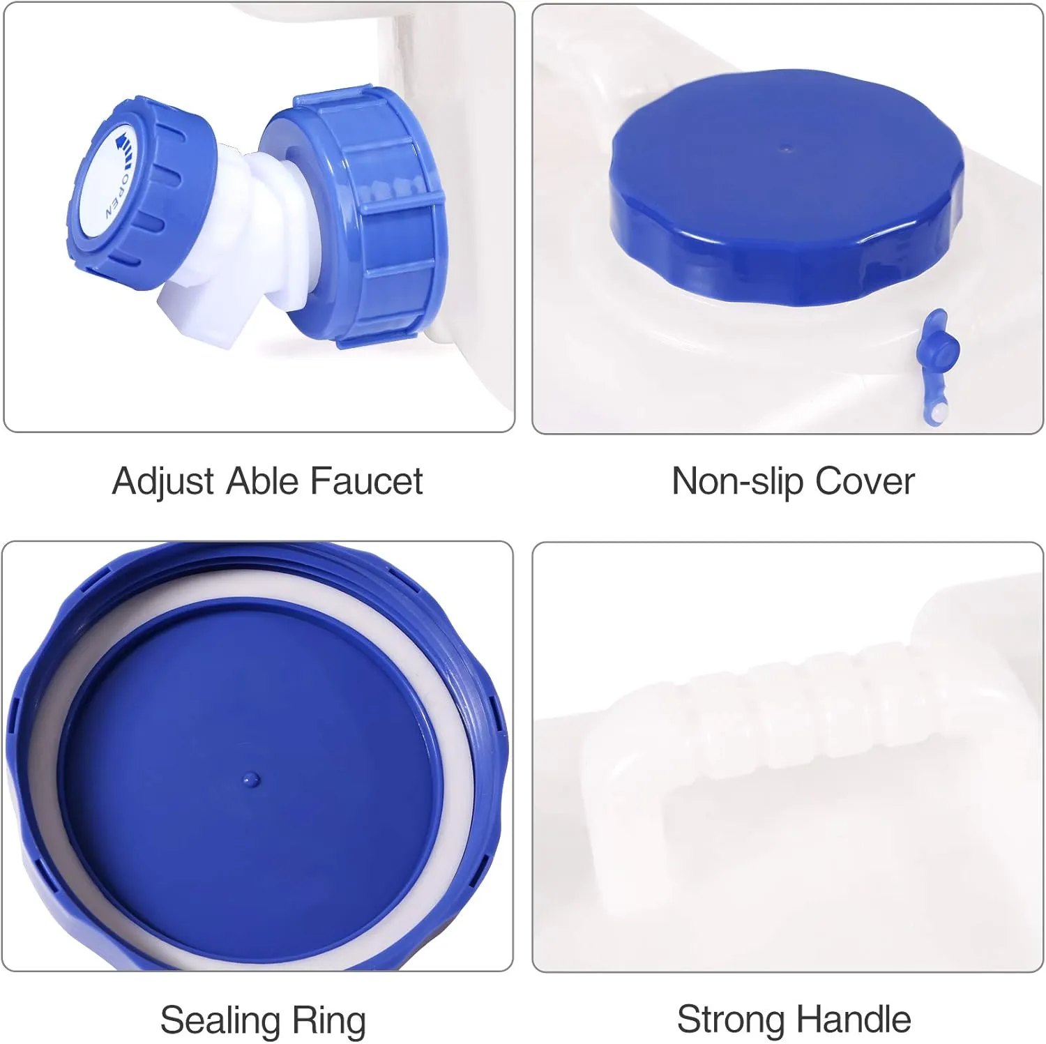 Water Container with Spigot, 4 Gallon Portable Water Storage for Camping (15L)