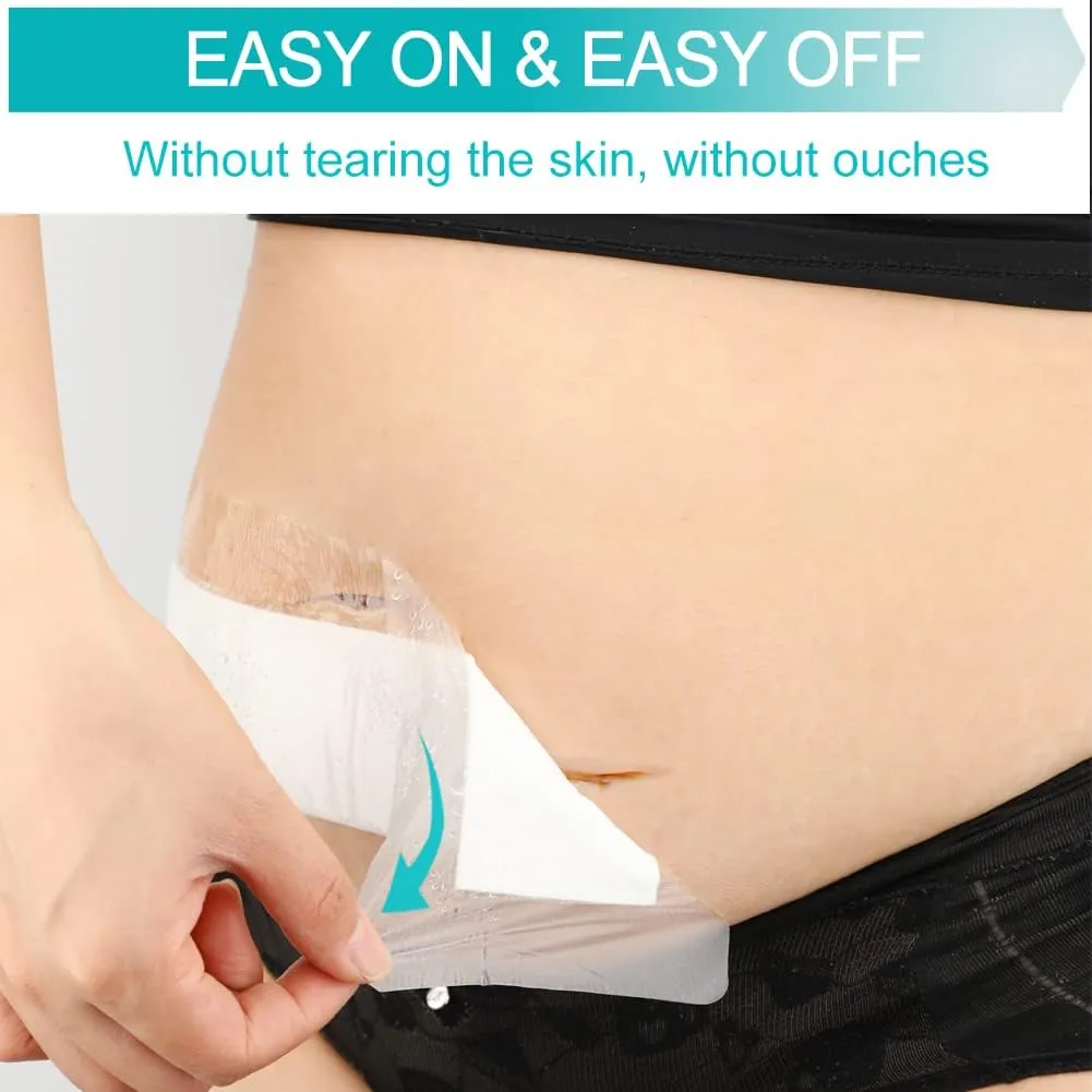 Waterproof Incision Bandages for Large Wounds Knee Hip Replacement Adheisve Island Dressing Bandaid Tape Post Surgical Shower Protector, No Glue On Center 4 x 14 Inch (Pack of 25)