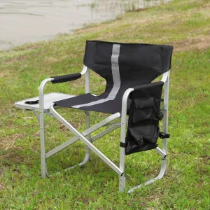 Weight Oversized Padded Folding Chair with Side Table and Storage Pockets - 1pc Portable ing Solution Compatible with Camping, Events, and Outdoor tivities