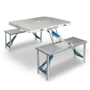 Weisshorn Folding Camping Table and Chairs Set Portable Outdoor Picnic Beach BBQ