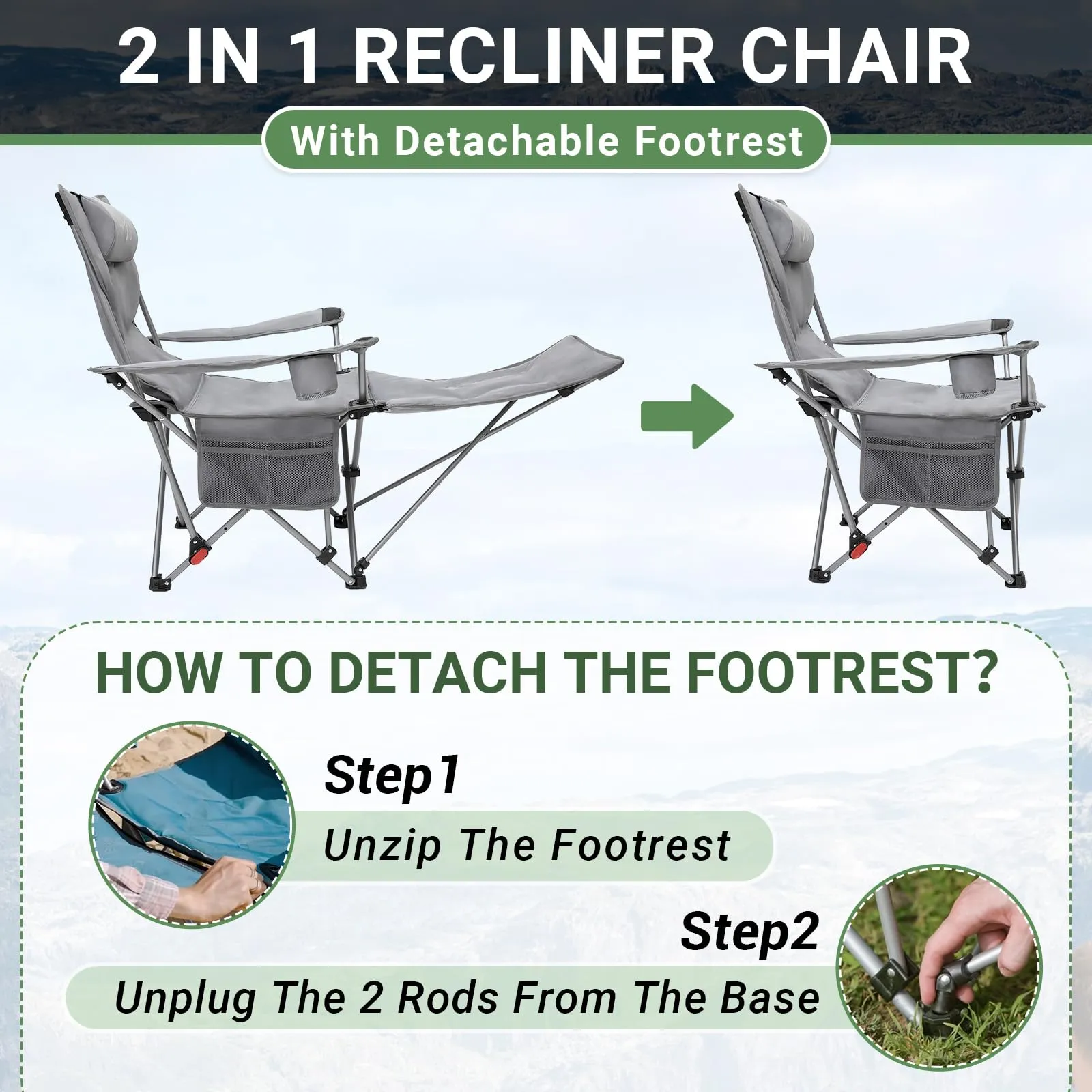 WEJOY Lightweight Foldable Stretch Lounge Chair