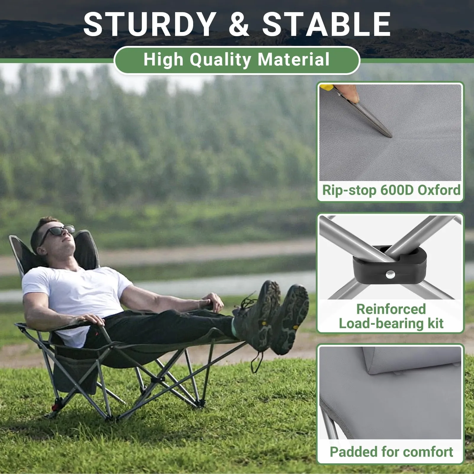 WEJOY Lightweight Foldable Stretch Lounge Chair