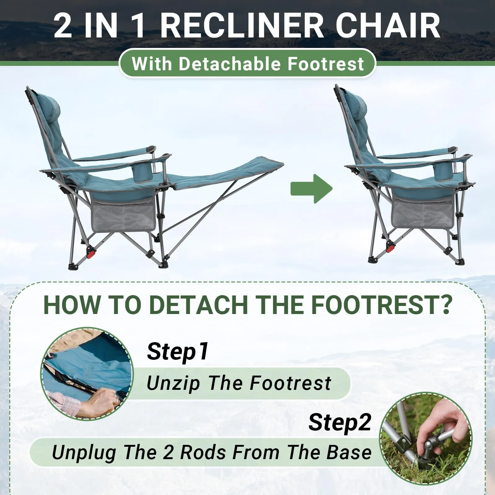 WEJOY Lightweight Foldable Stretch Lounge Chair