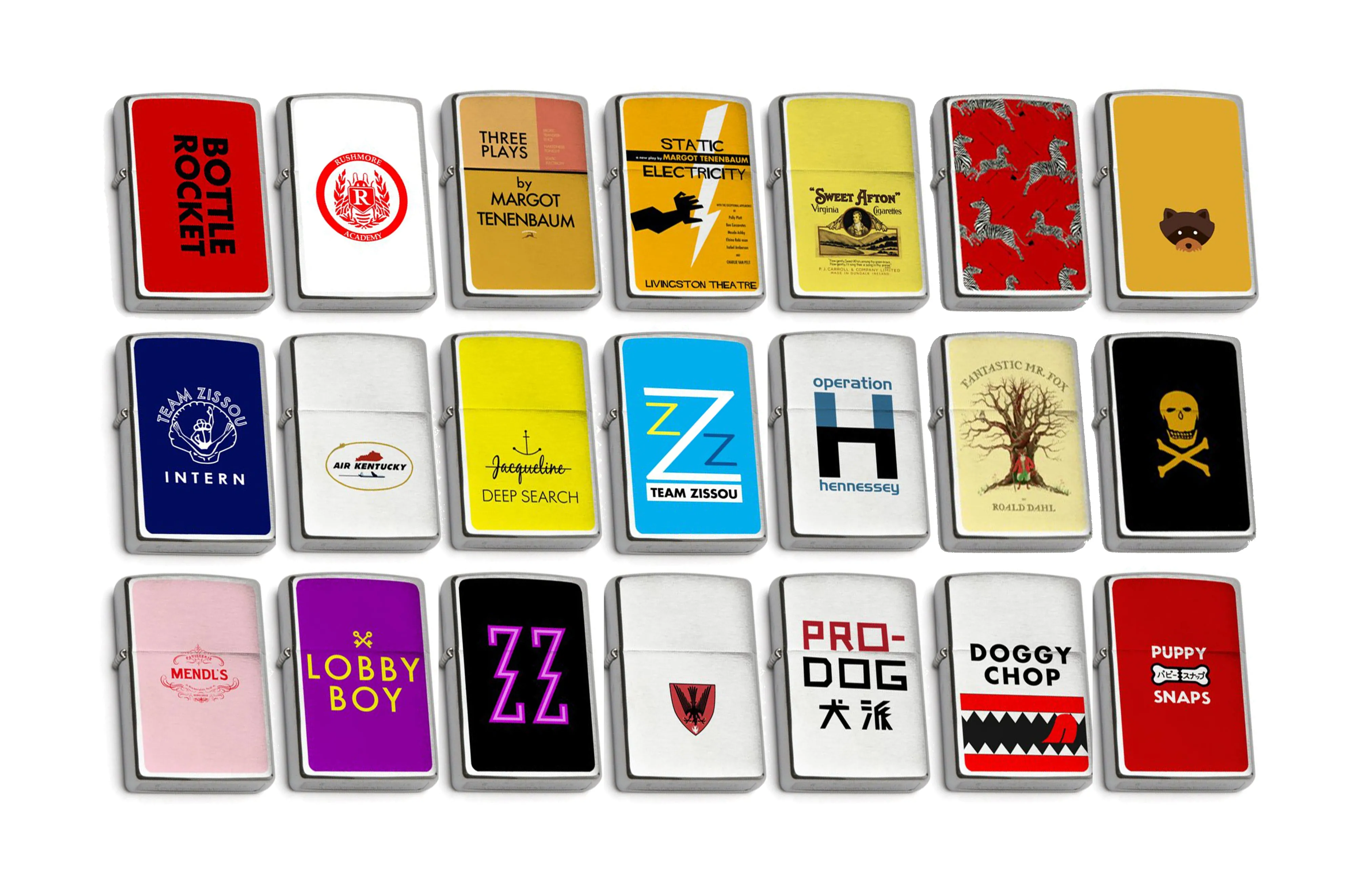 Wes Anderson Zippo Lighter Collection