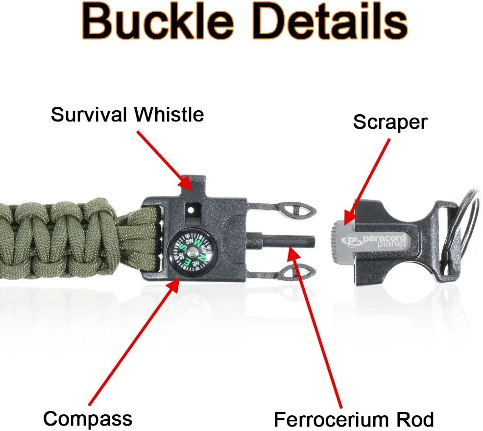West Coast Paracord - Survival EDC Keychain - Survival Keychain with Carabiner and Fire Starter for Outdoors
