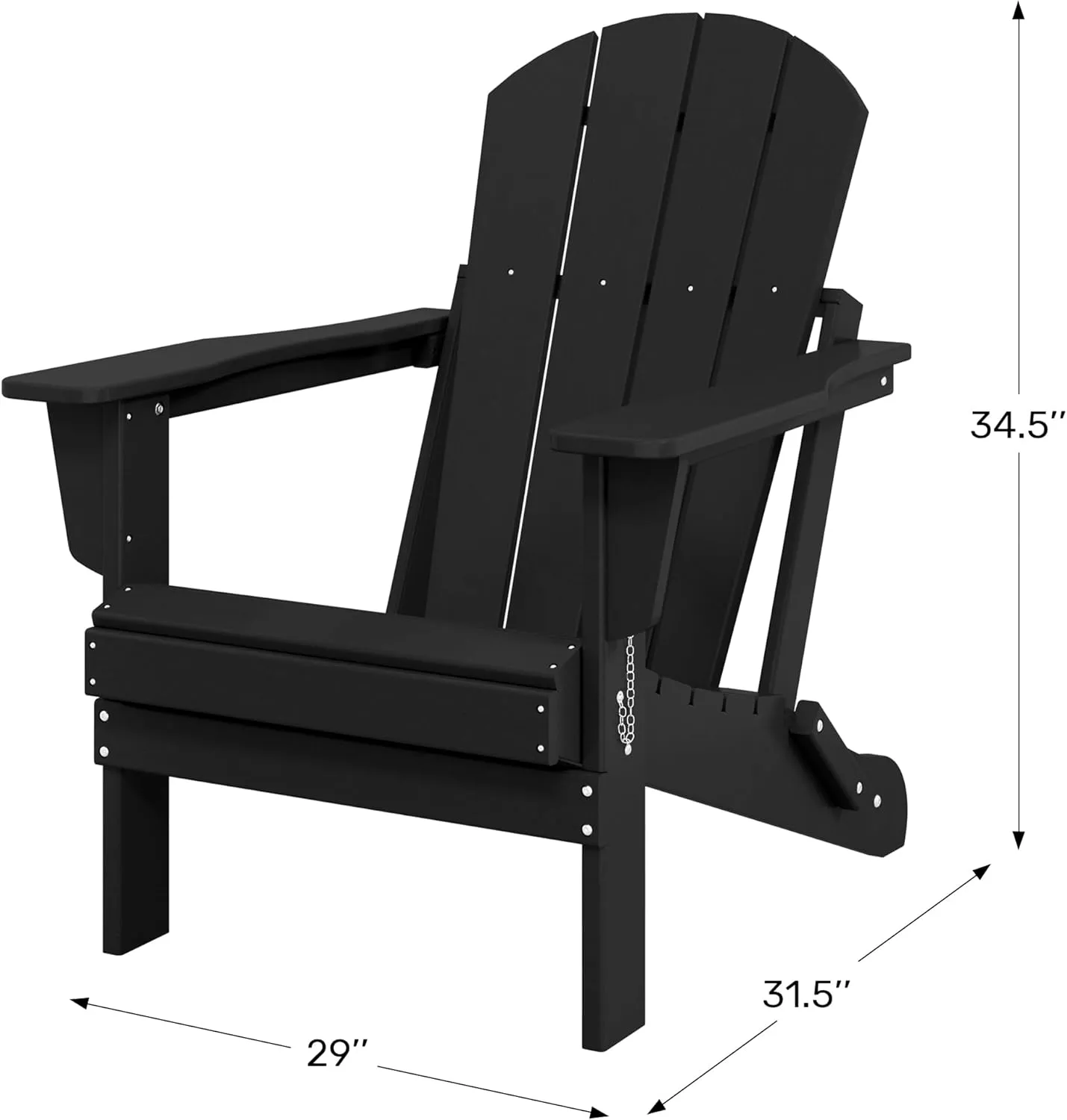 WestinTrends Malibu HDPE Outdoor Patio Folding Poly Adirondack Chair, Gray