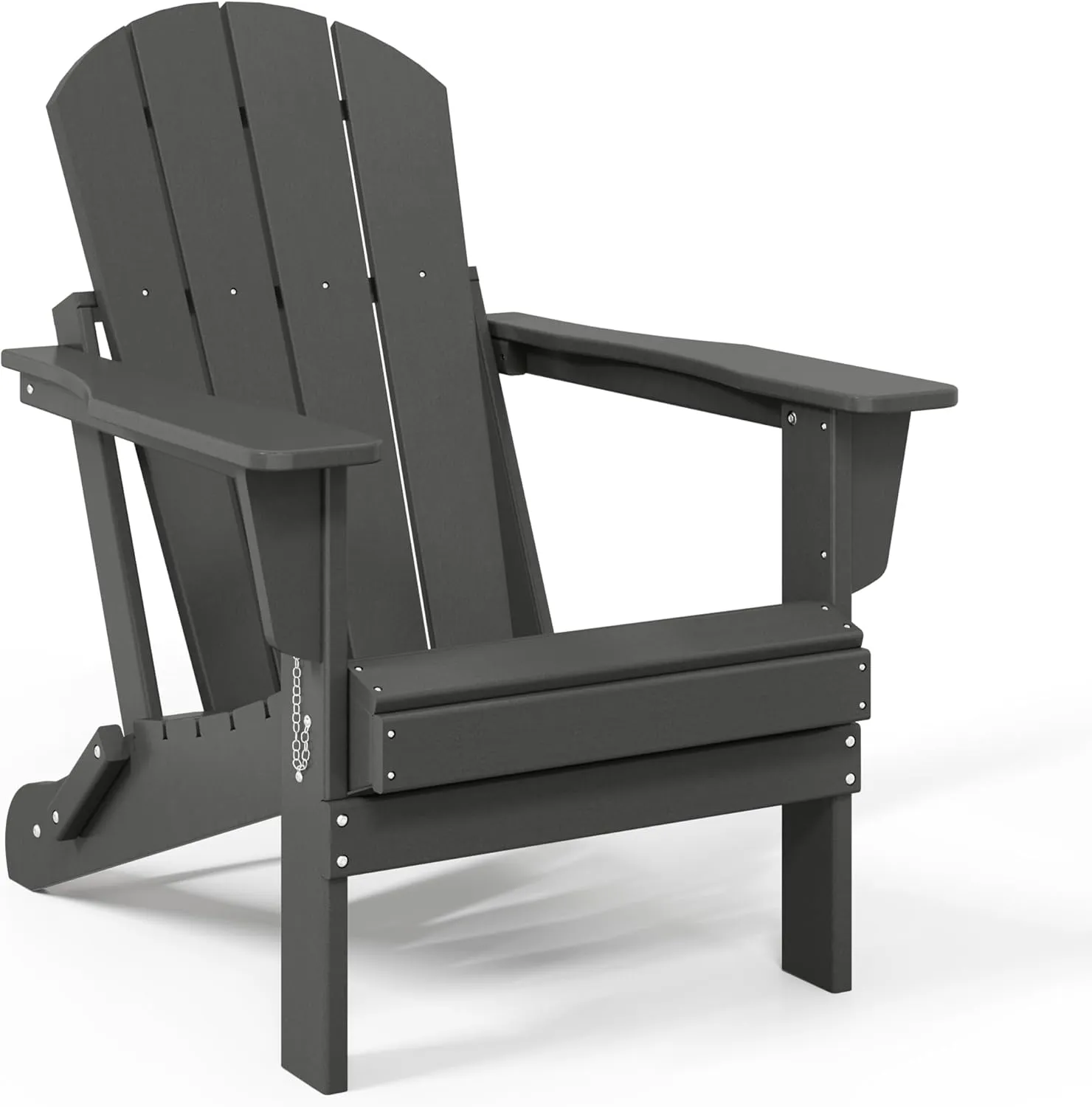 WestinTrends Malibu HDPE Outdoor Patio Folding Poly Adirondack Chair, Gray