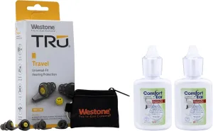 Westone Comfort Ear Natural Ear Drops for Itchy Ears 2 Pack with Tru Travel Earplugs, 7db