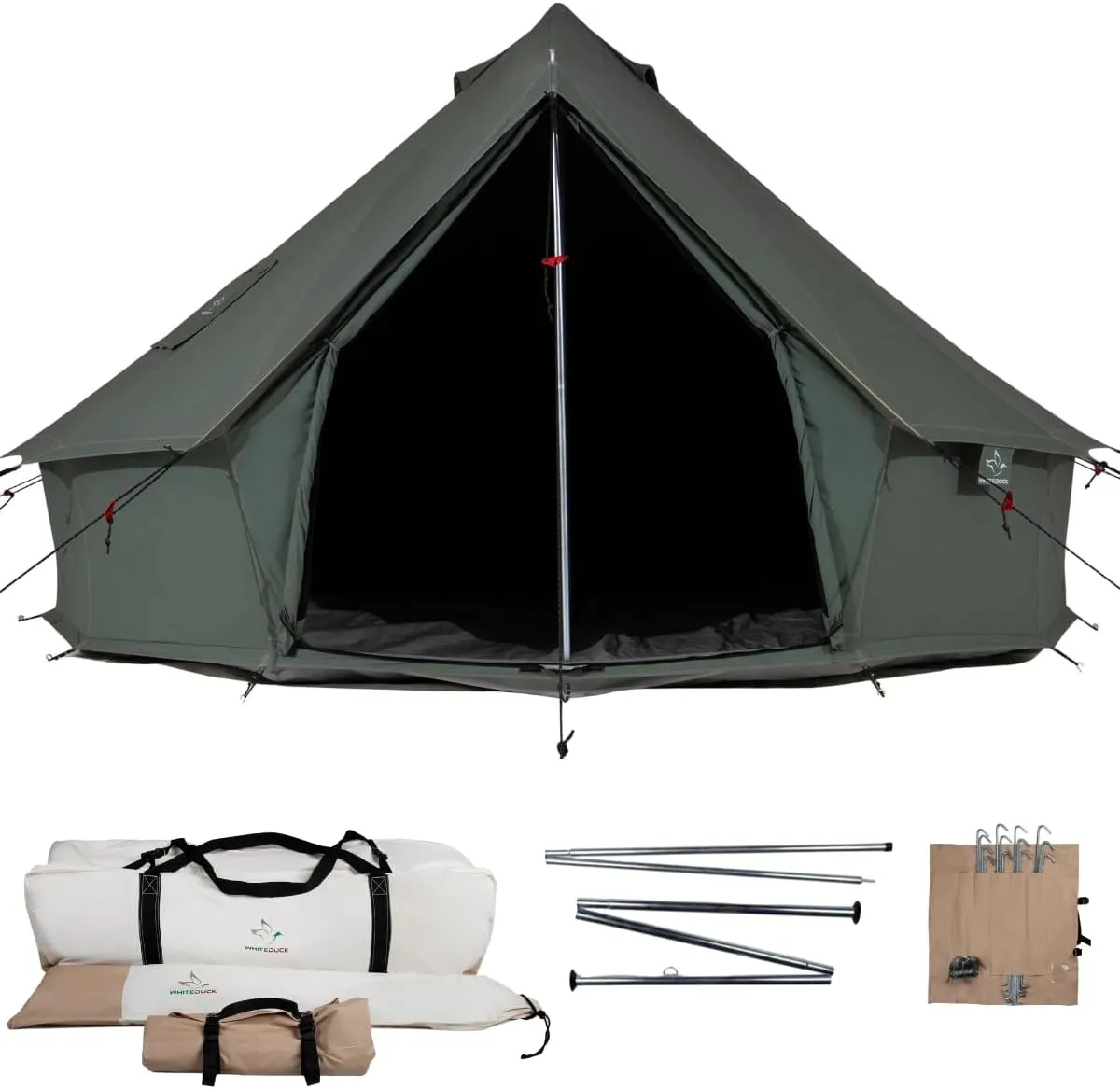 WHITEDUCK Regatta Canvas Bell Tent - w/StoveJack, Waterproof, 4 Season Luxury Camping and Glamping Yurt Tent Outdoor