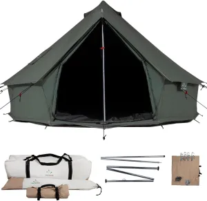 WHITEDUCK Regatta Canvas Bell Tent - w/StoveJack, Waterproof, 4 Season Luxury Camping and Glamping Yurt Tent Outdoor
