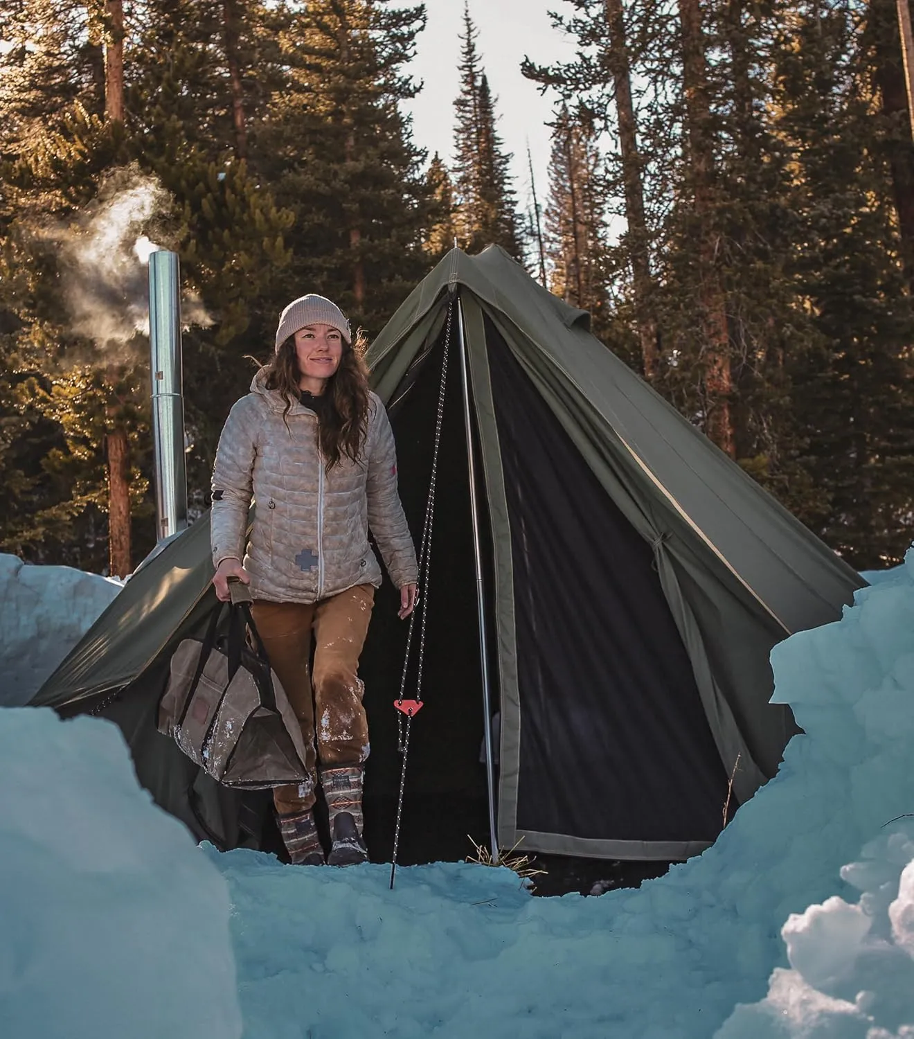 WHITEDUCK Regatta Canvas Bell Tent - w/StoveJack, Waterproof, 4 Season Luxury Camping and Glamping Yurt Tent Outdoor