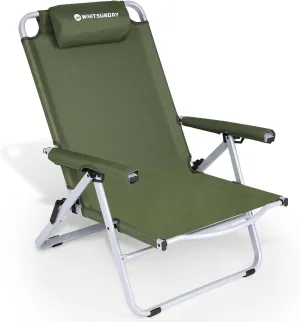 Whitsunday 4-Level Adjustment Chair Portable Camping Chair Backpacking Chair for Hiking Mountaineering Beach for Hiking Mountaineering Beach-Green