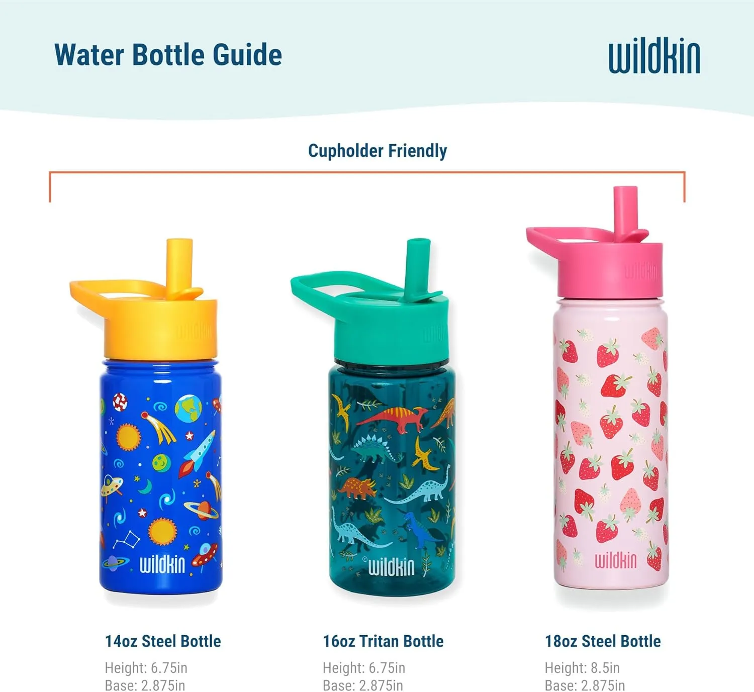 Wildkin Kids 18oz Stainless Steel Water Bottle – BPA-Free, Leakproof, Insulated, Easy-Clean - Black and White Checkered