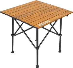 WILDROOTS Folding Camping Wood Grain Brown Table with Carry Bag, Lightweight Aluminum Table for Outdoor, Camping, Picnic, Cooking, Backyards, BBQ (M)