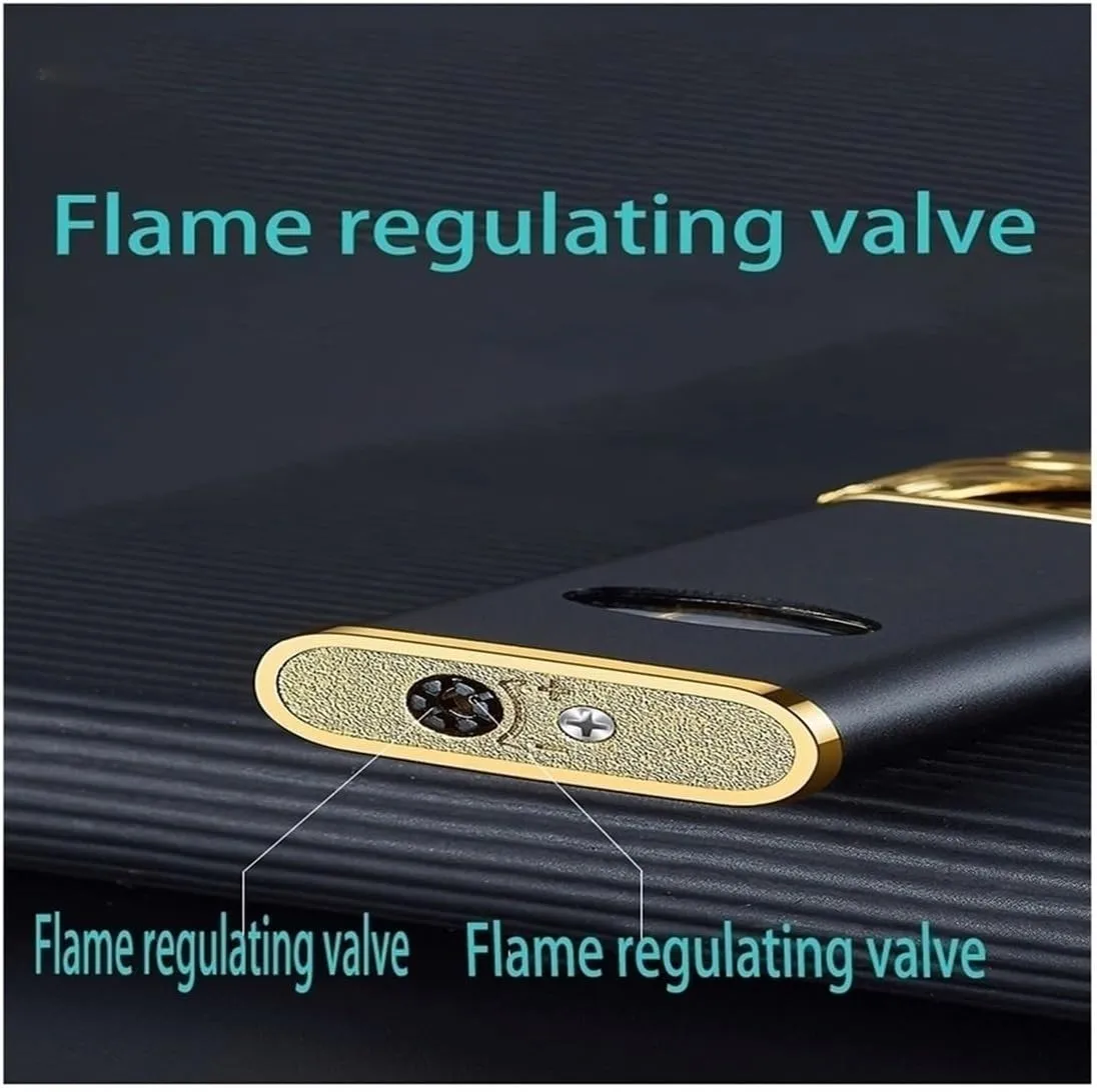 Windproof Butane Gas Lighter,Dual Direct Jet, Switchable Open Flame, Visual Fuel Window for Camping Fireplace(Black)