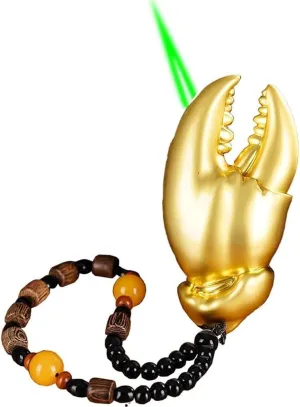 Windproof Butane Lighter, Unique and Creative Crab Claw Design Decorative Adjustable Lighter, Suitable for Candles, Cigars, Outdoor Products, Smoking Gifts(Gold)